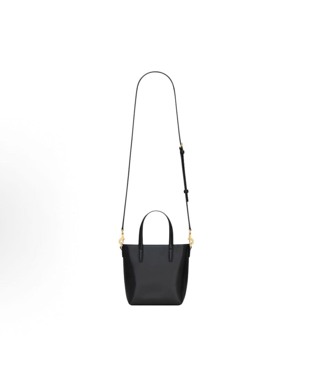 SAINT LAURENT Черная кожаная сумка через плечо, фото 5