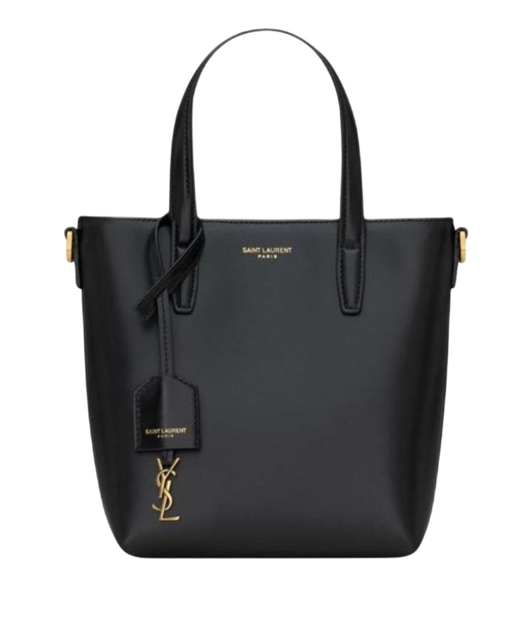 SAINT LAURENT Черная кожаная сумка через плечо, фото 1