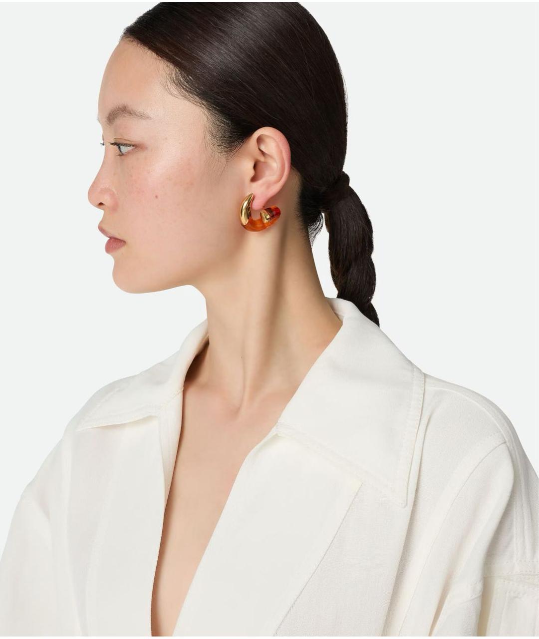 BOTTEGA VENETA Оранжевое серебряные серьги, фото 2