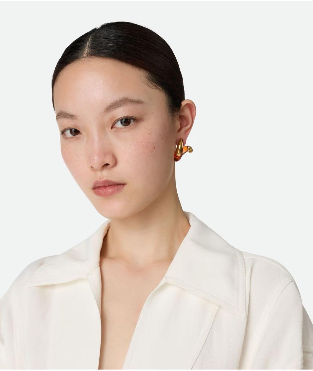 BOTTEGA VENETA Оранжевое серебряные серьги, фото 6