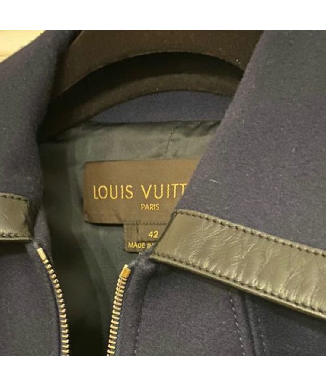 LOUIS VUITTON PRE-OWNED Темно-синее шерстяное пальто, фото 4
