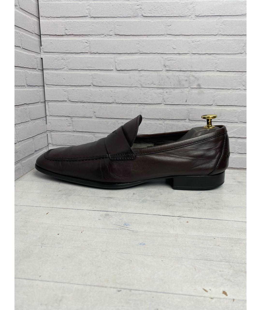 TOD'S Коричневые кожаные лоферы, фото 8
