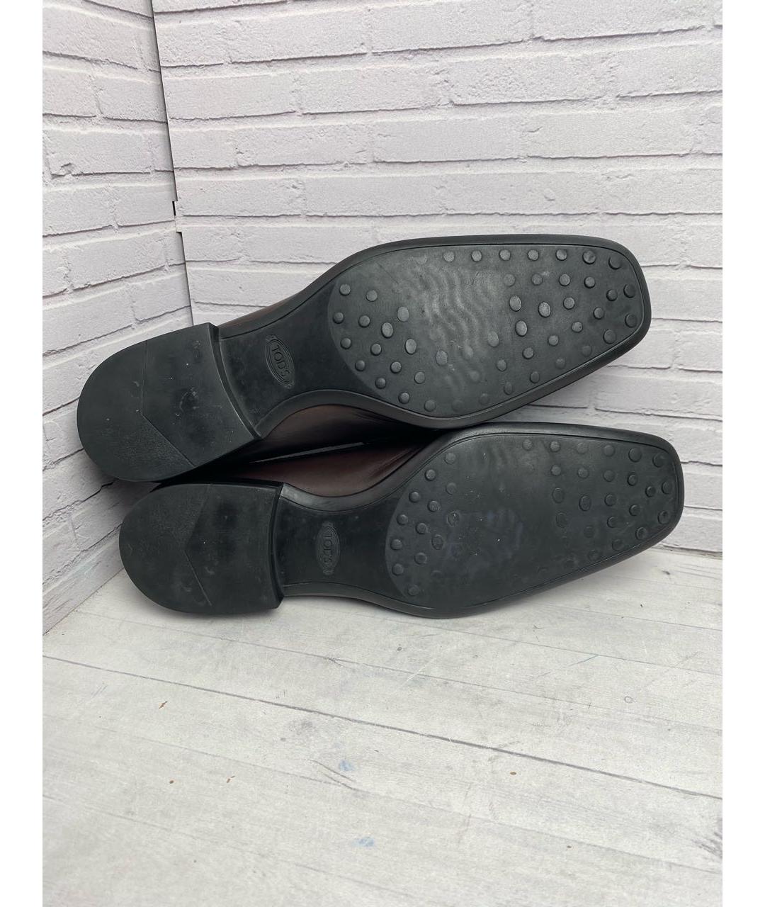 TOD'S Коричневые кожаные лоферы, фото 5