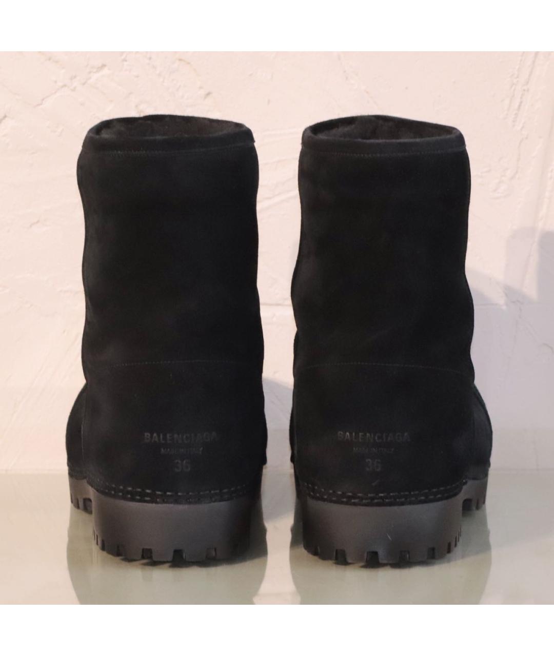 BALENCIAGA Черные замшевые сапоги, фото 5