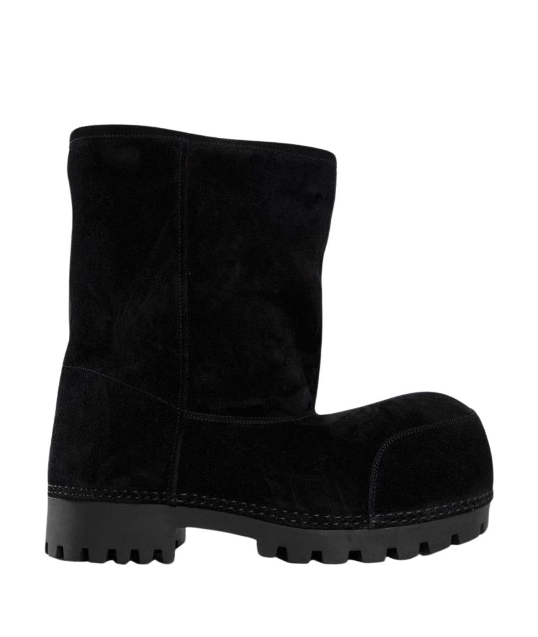 BALENCIAGA Черные замшевые сапоги, фото 1