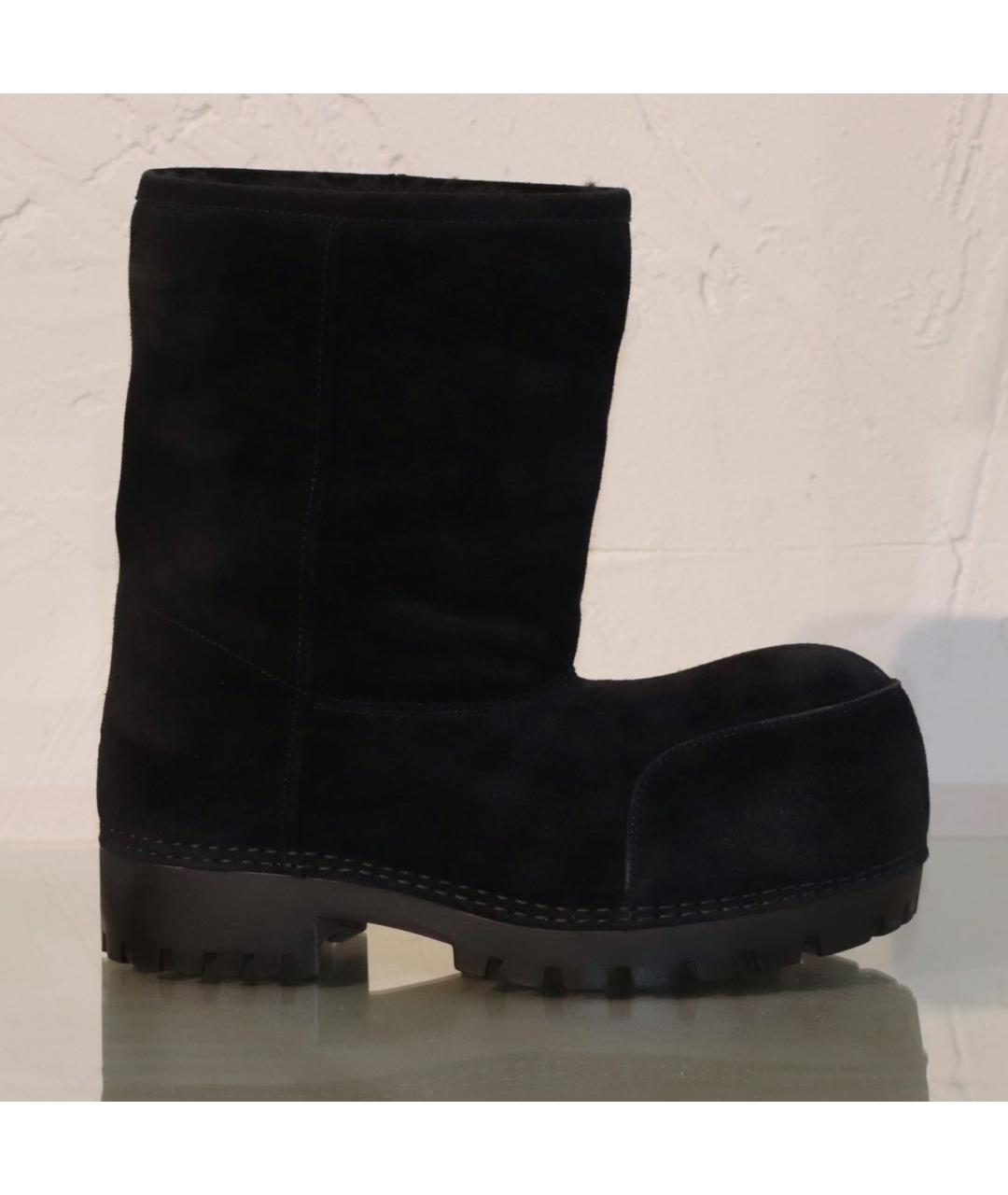 BALENCIAGA Черные замшевые сапоги, фото 2