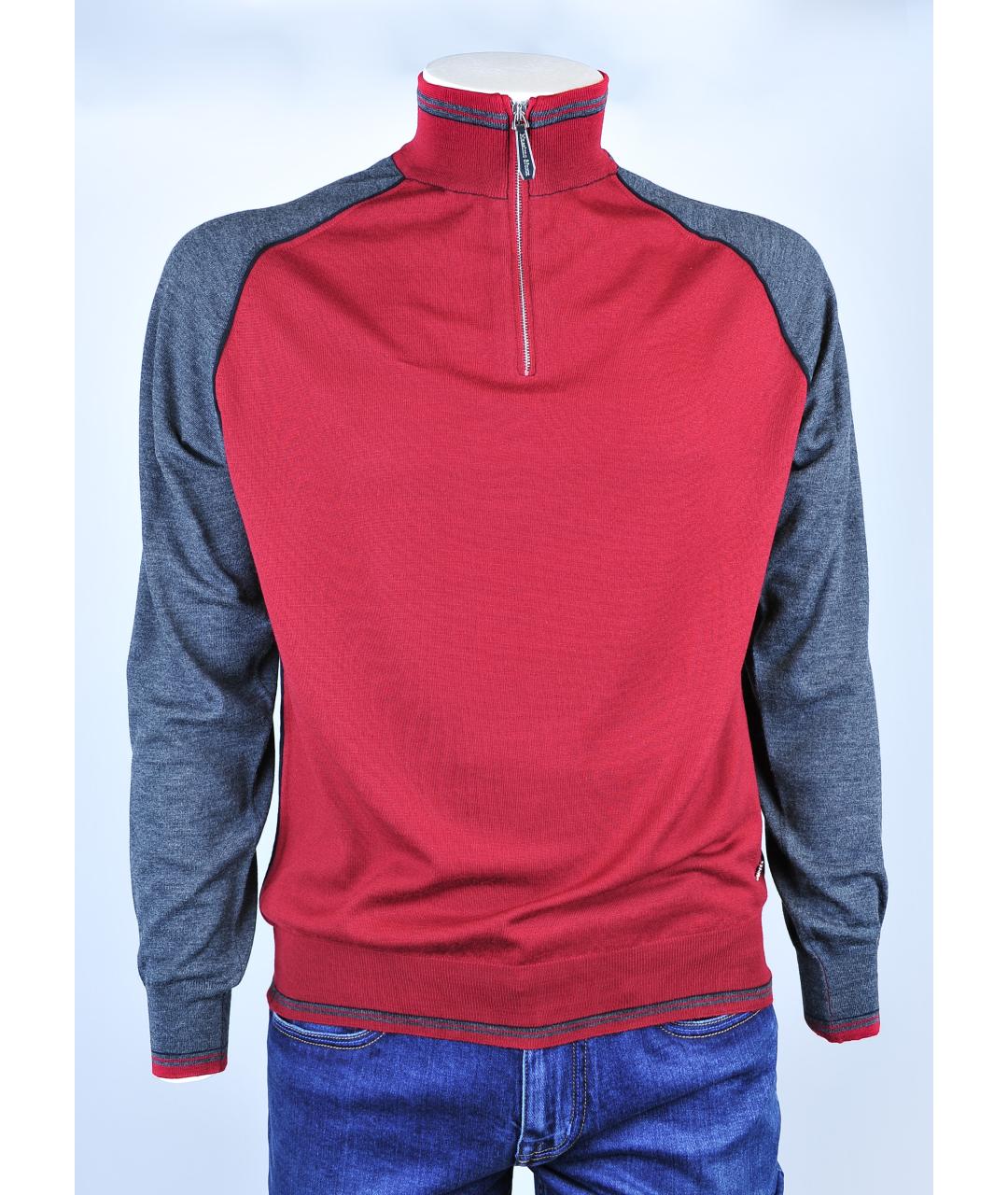 MASSIMO SFORZA Бордовый шерстяной джемпер / свитер, фото 3