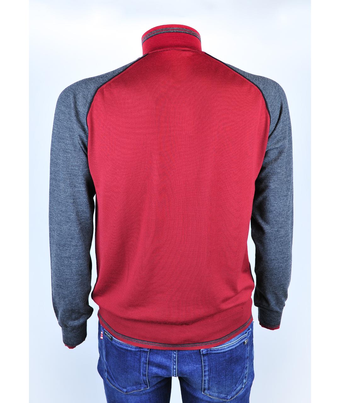 MASSIMO SFORZA Бордовый шерстяной джемпер / свитер, фото 2