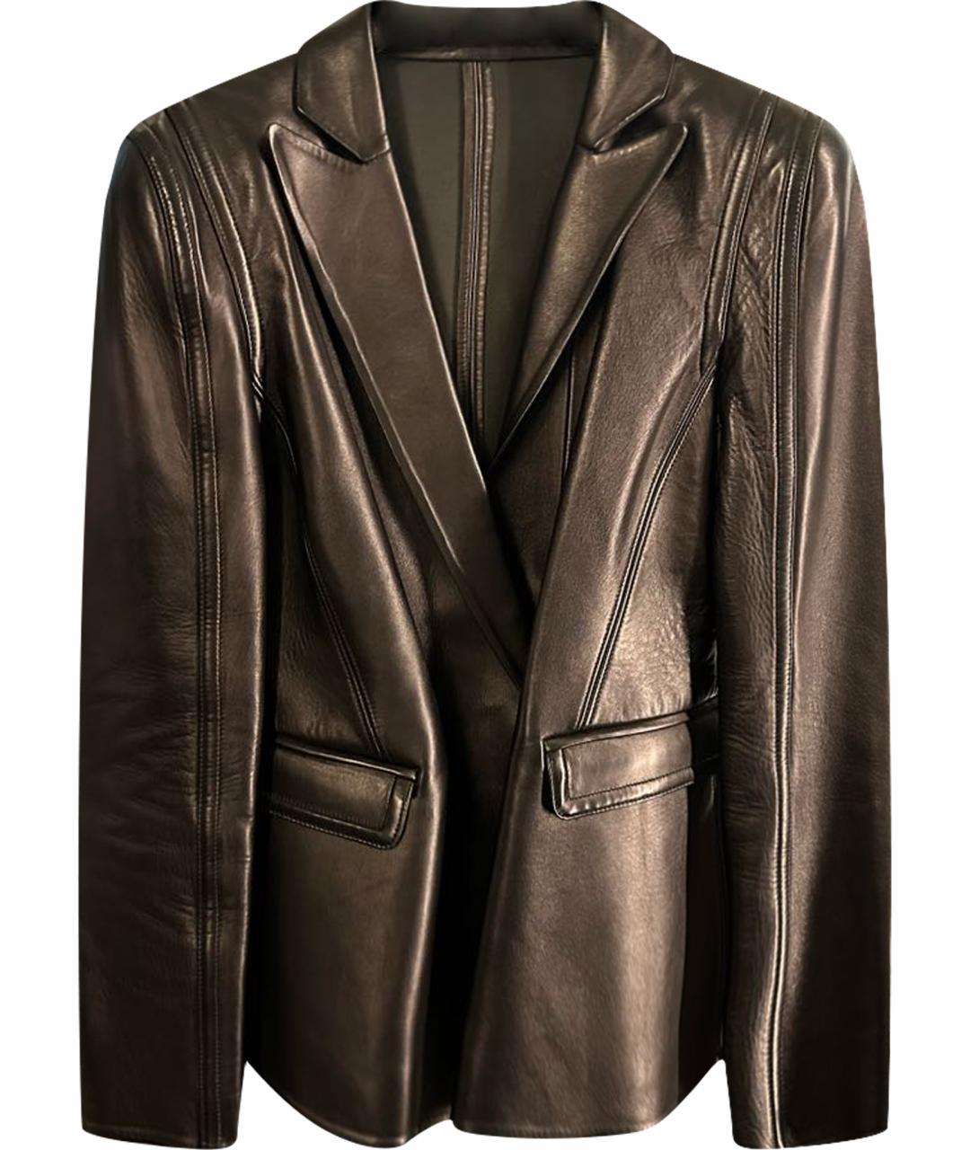 VALENTINO Черный кожаный жакет/пиджак, фото 1