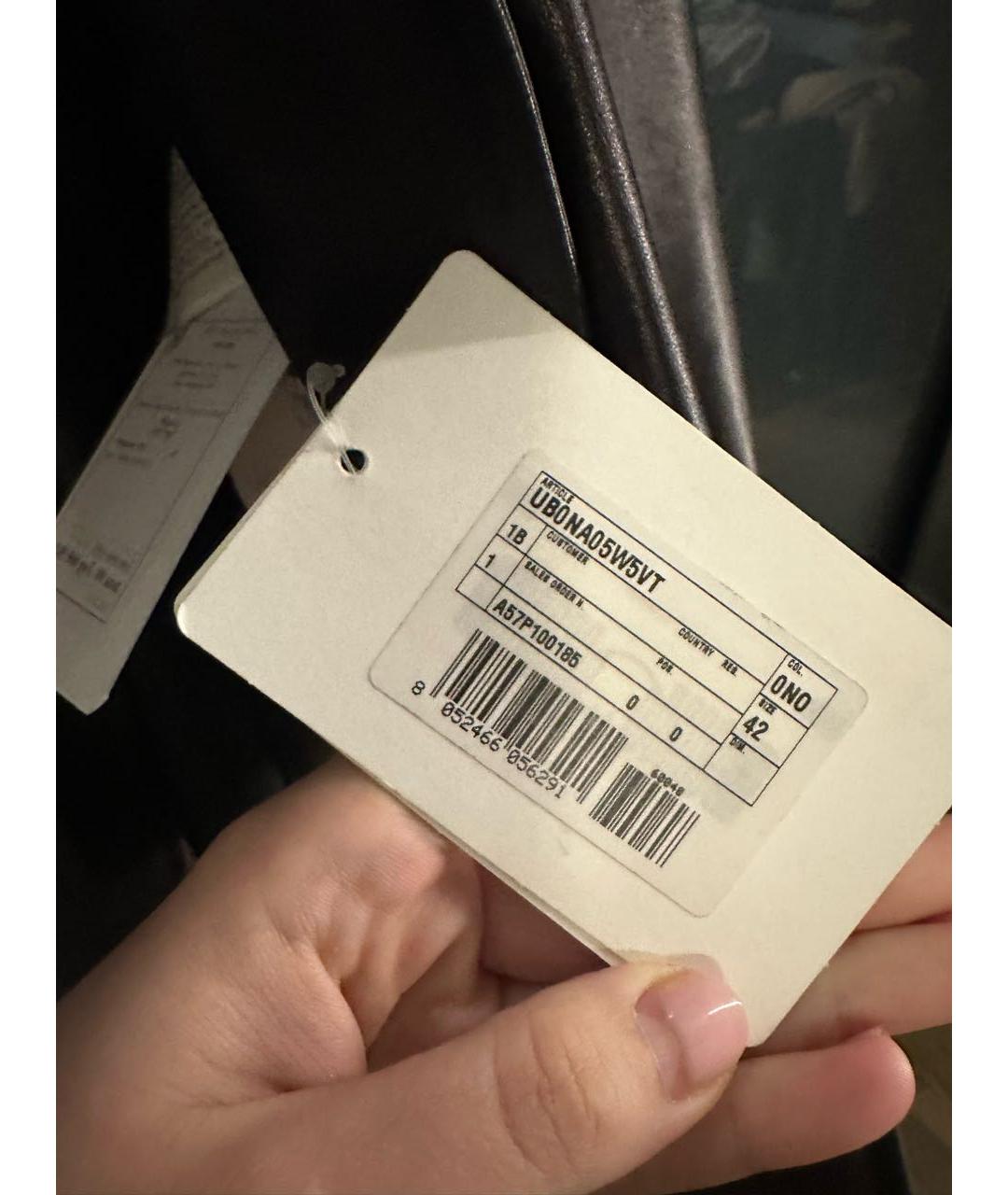 VALENTINO Черный кожаный жакет/пиджак, фото 4