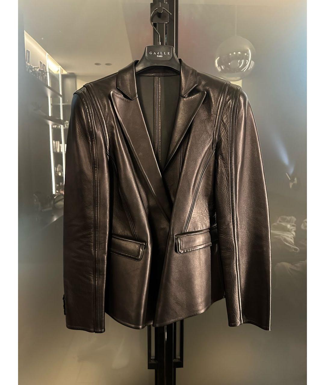 VALENTINO Черный кожаный жакет/пиджак, фото 6