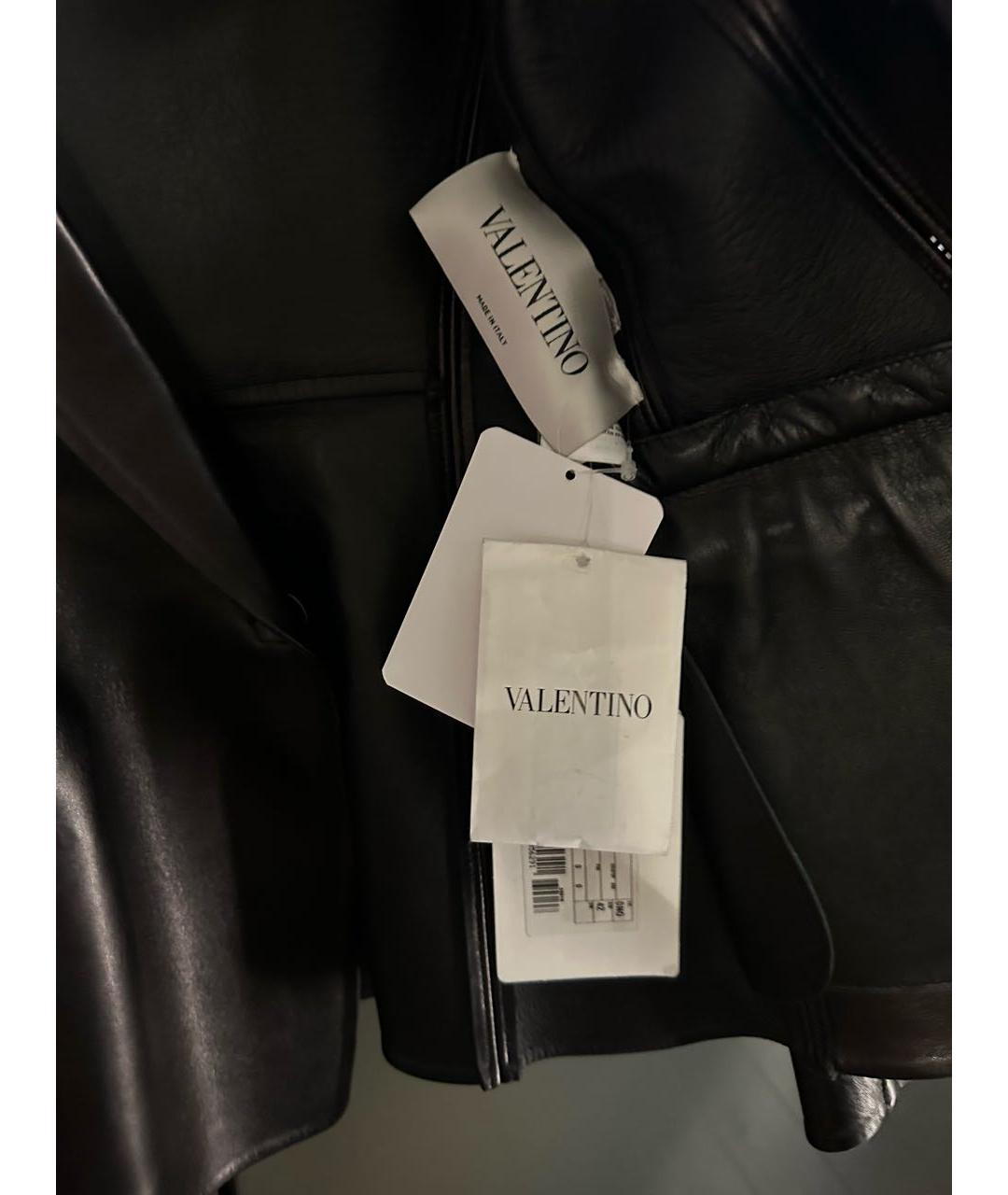 VALENTINO Черный кожаный жакет/пиджак, фото 3