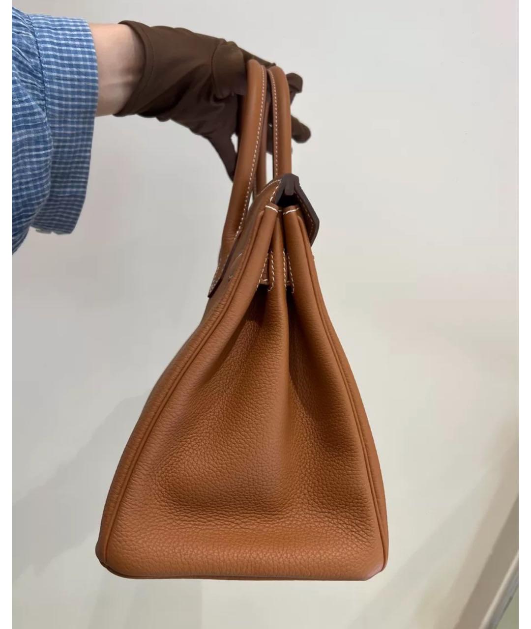 HERMES Коричневая кожаная сумка тоут, фото 3