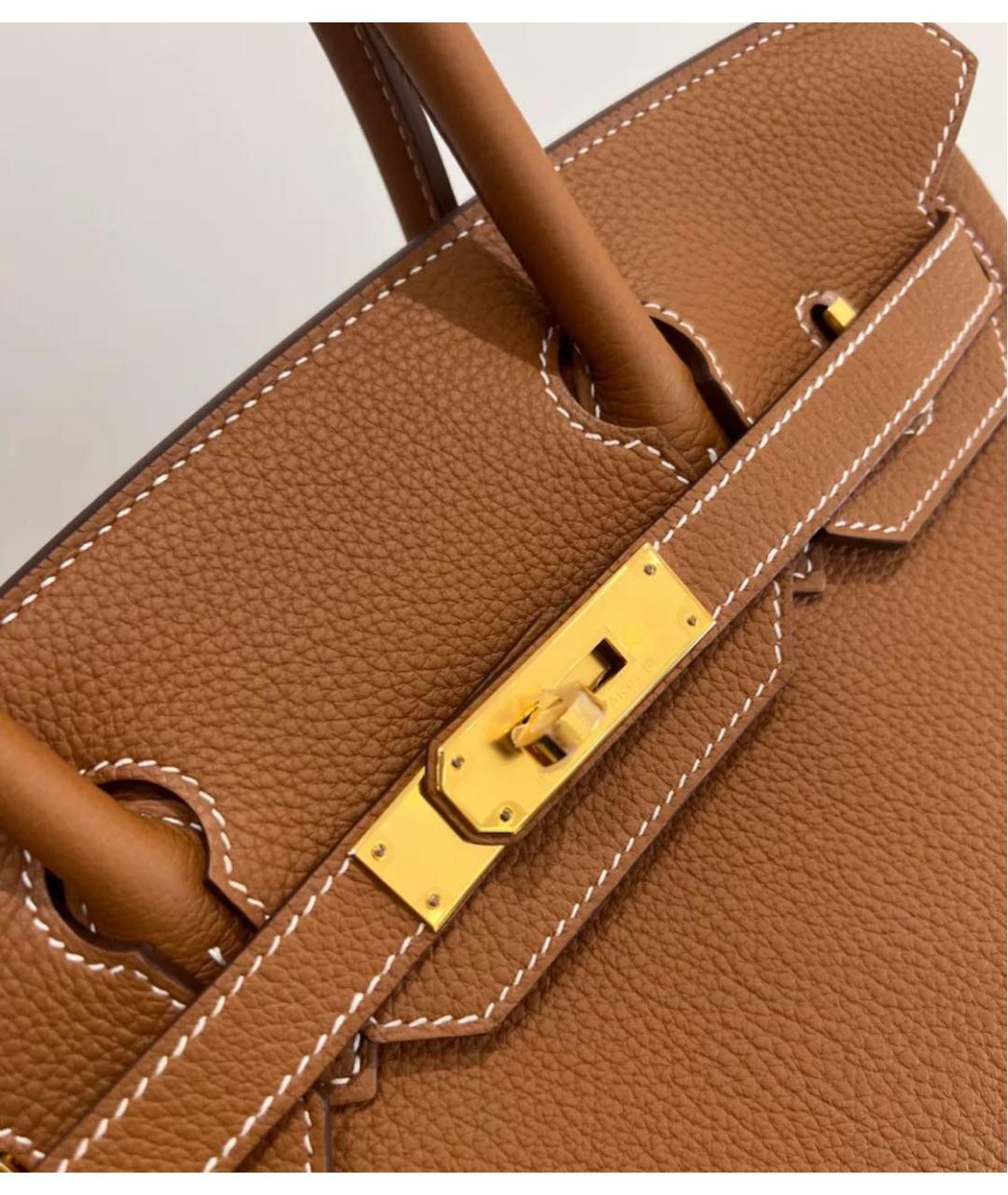 HERMES Коричневая кожаная сумка тоут, фото 5