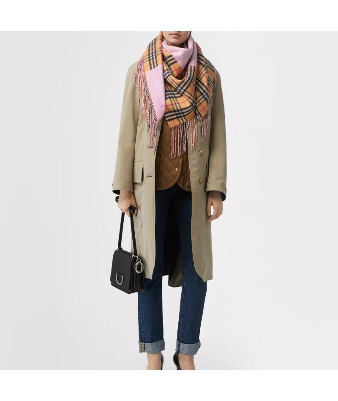BURBERRY Розовый кашемировый шарф, фото 4