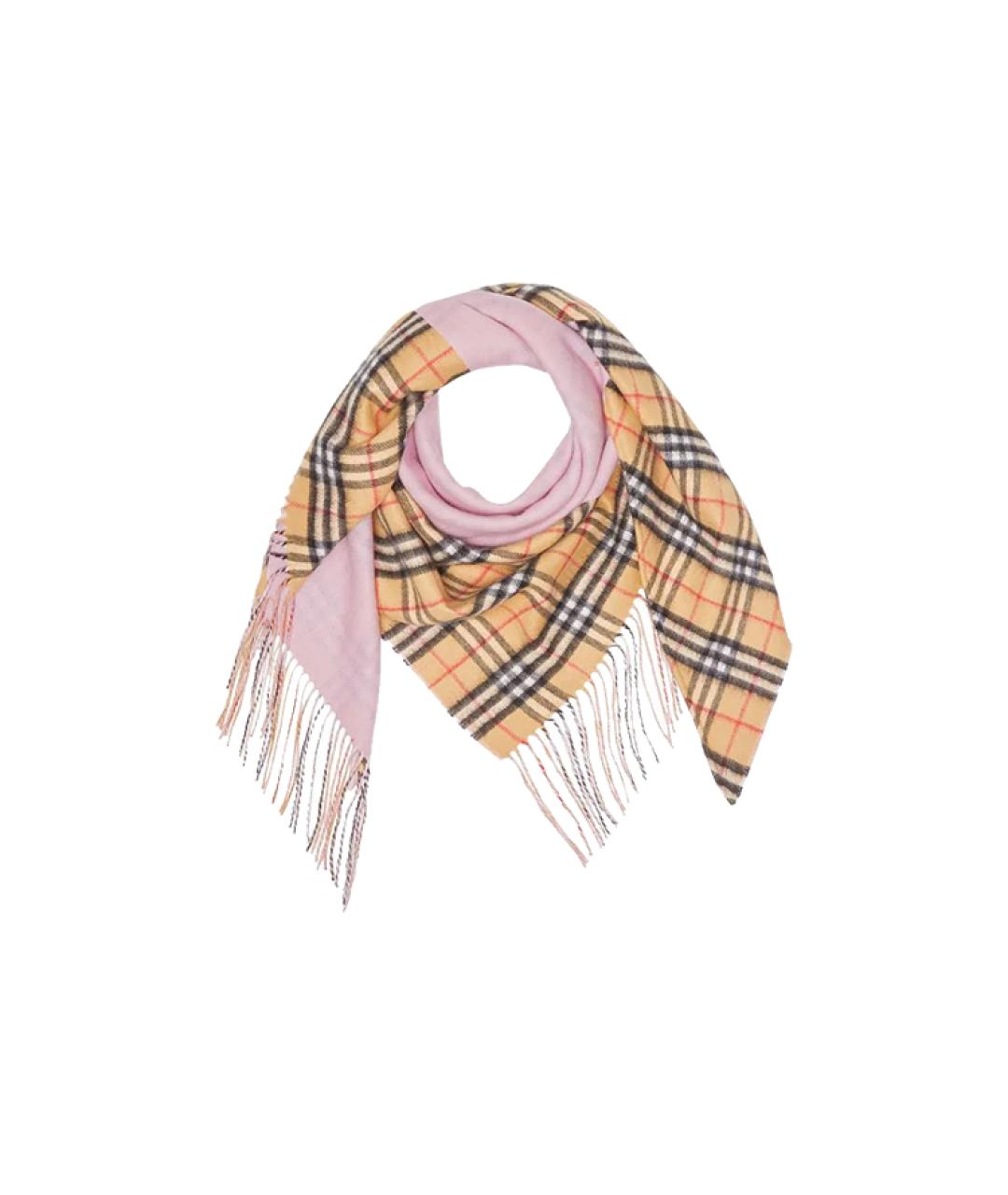 BURBERRY Розовый кашемировый шарф, фото 1