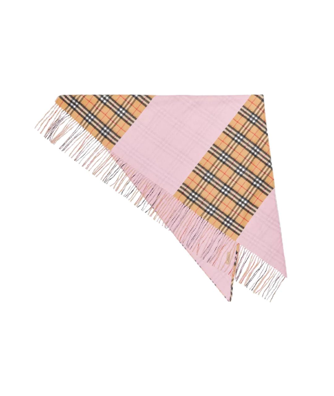 BURBERRY Розовый кашемировый шарф, фото 3
