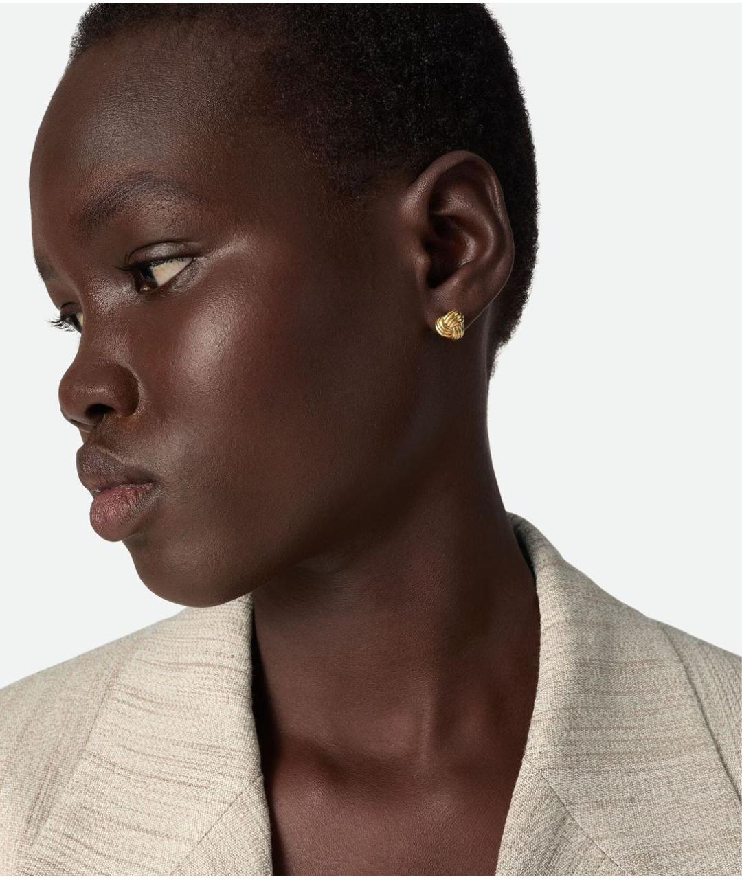 BOTTEGA VENETA Золотые серебряные серьги, фото 2