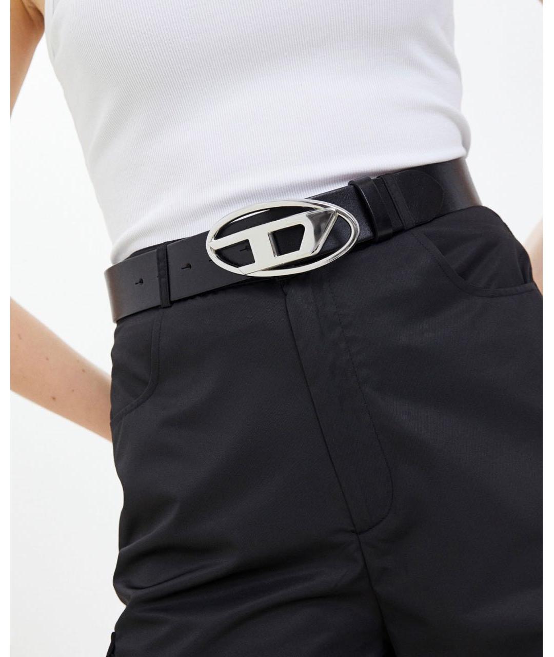 DIESEL Черный кожаный ремень, фото 2