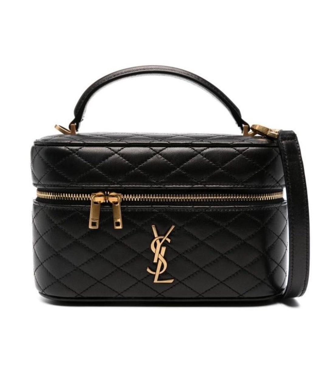 SAINT LAURENT Черная кожаная сумка через плечо, фото 8