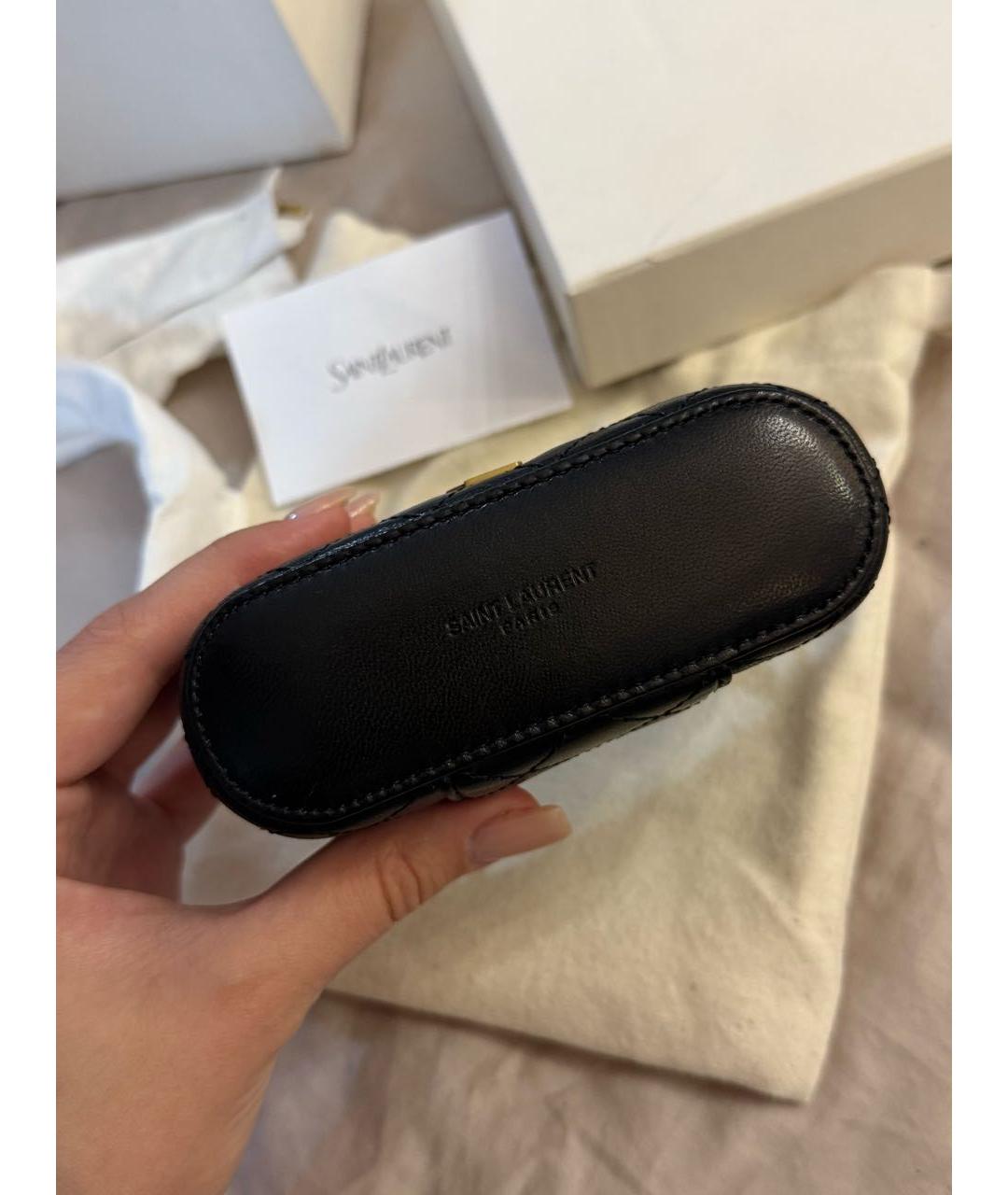 SAINT LAURENT Черная кожаная сумка через плечо, фото 6