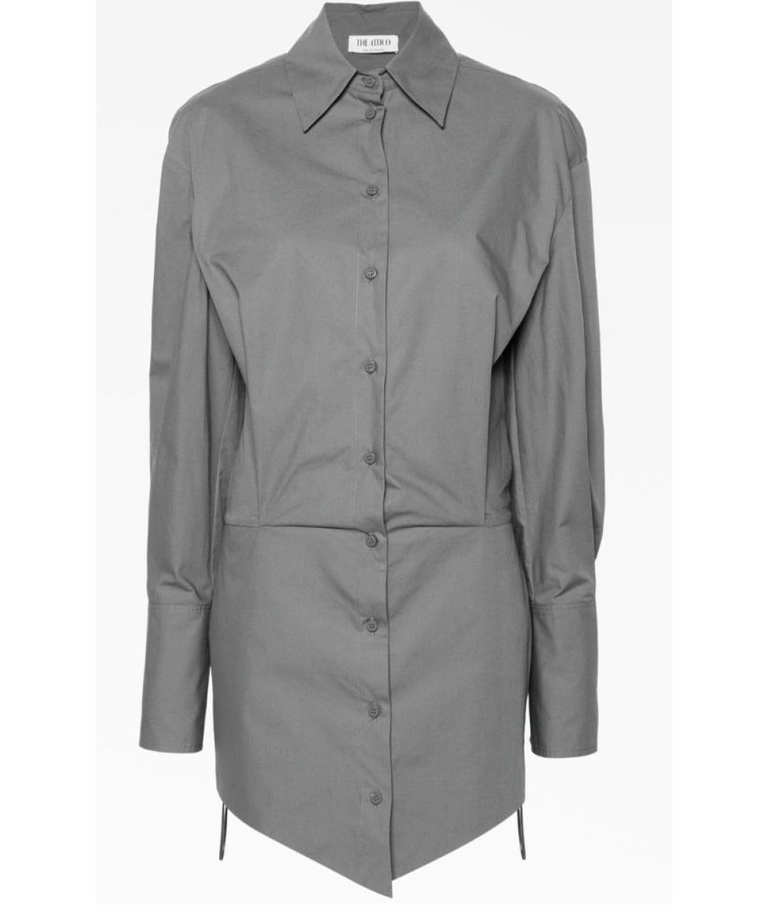 THE ATTICO Серое хлопковое повседневное платье, фото 7