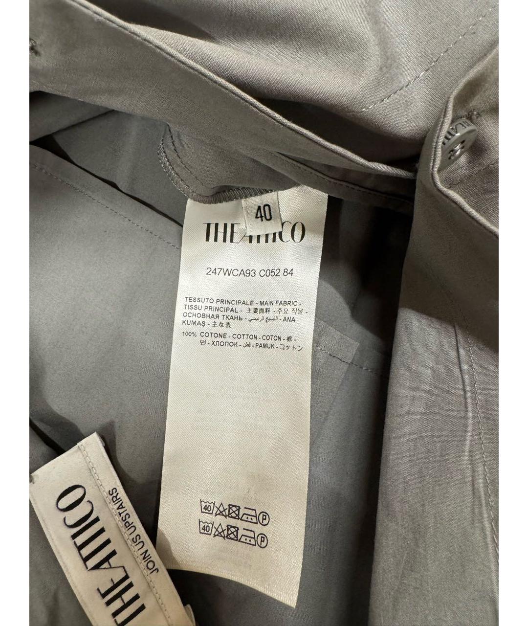 THE ATTICO Серое хлопковое повседневное платье, фото 5