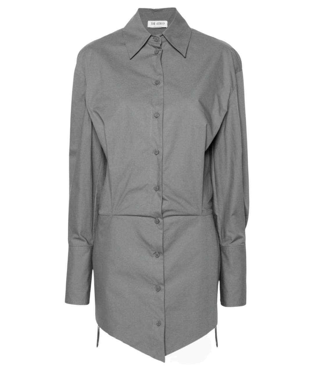 THE ATTICO Серое хлопковое повседневное платье, фото 1