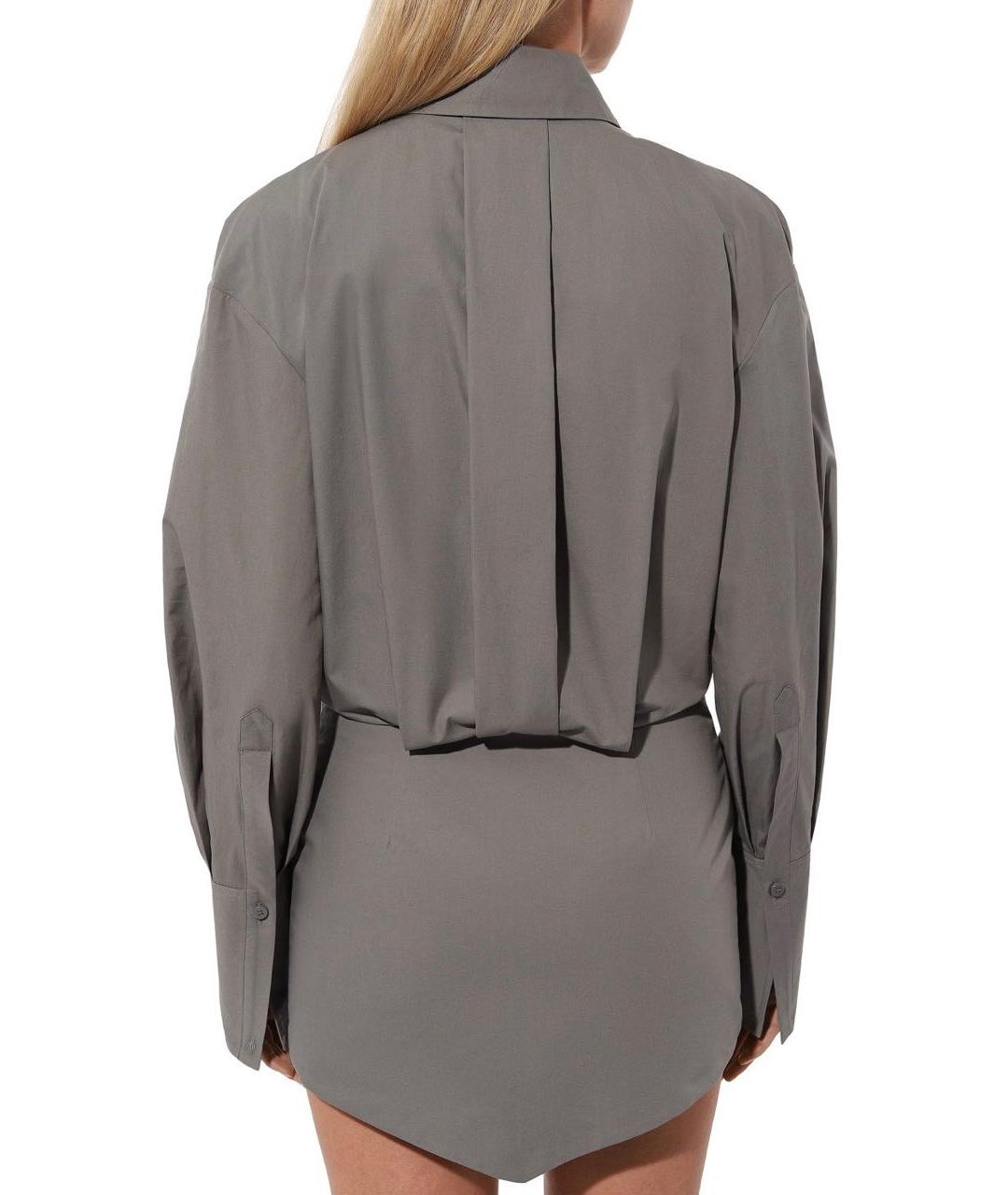 THE ATTICO Серое хлопковое повседневное платье, фото 2