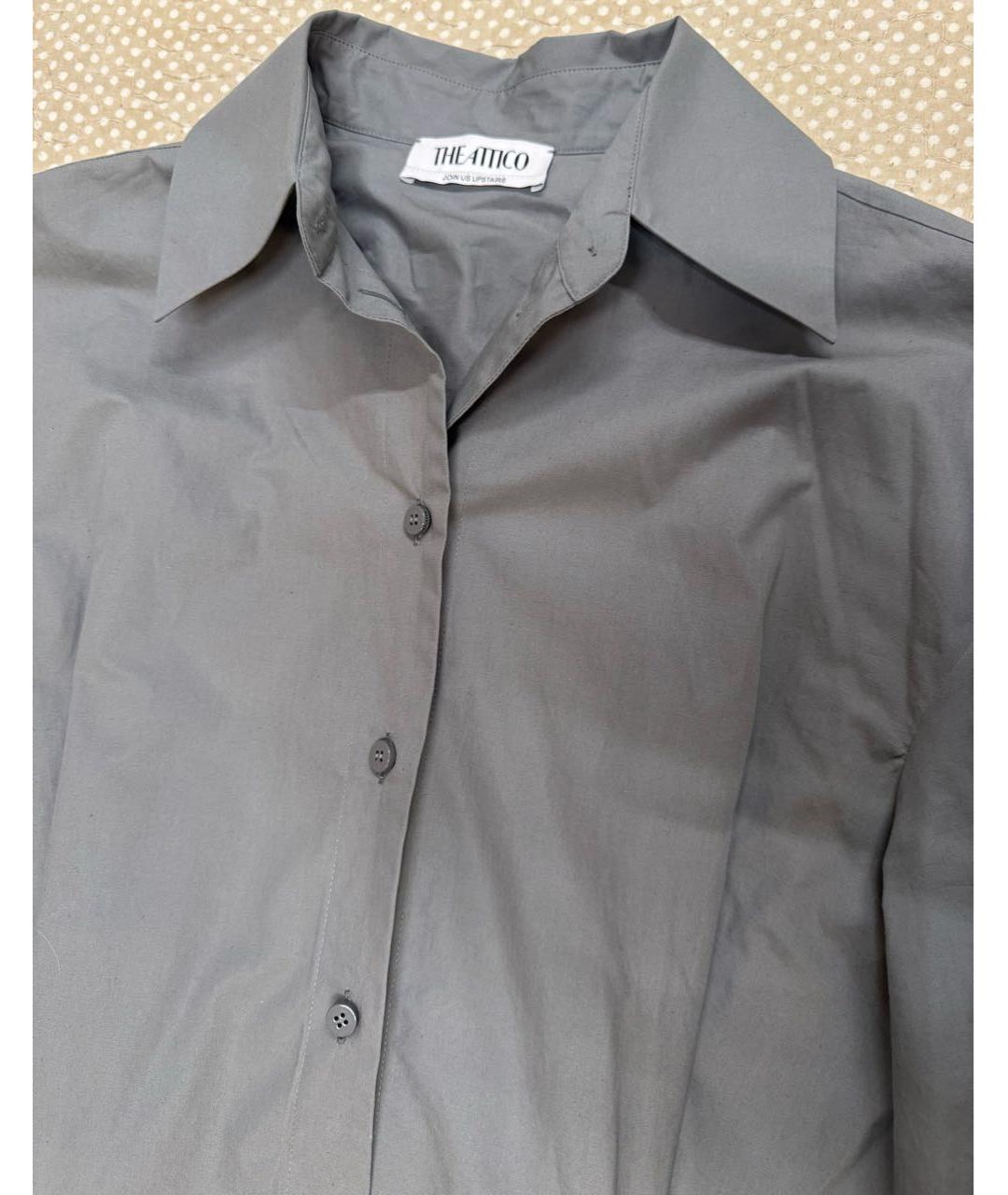 THE ATTICO Серое хлопковое повседневное платье, фото 3