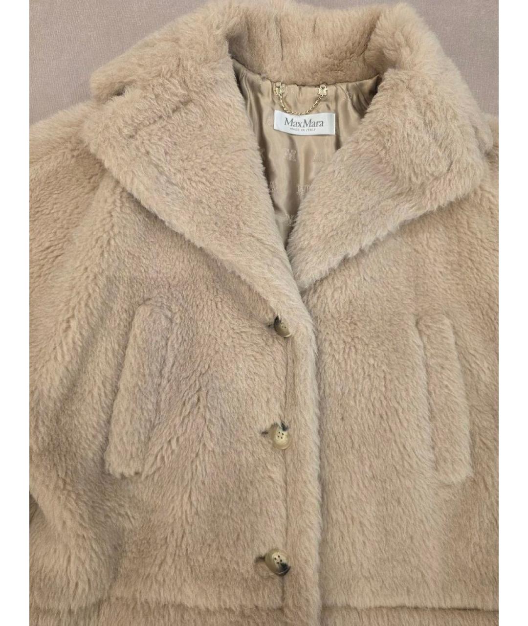 'S MAX MARA Бежевая вискозная шуба, фото 4