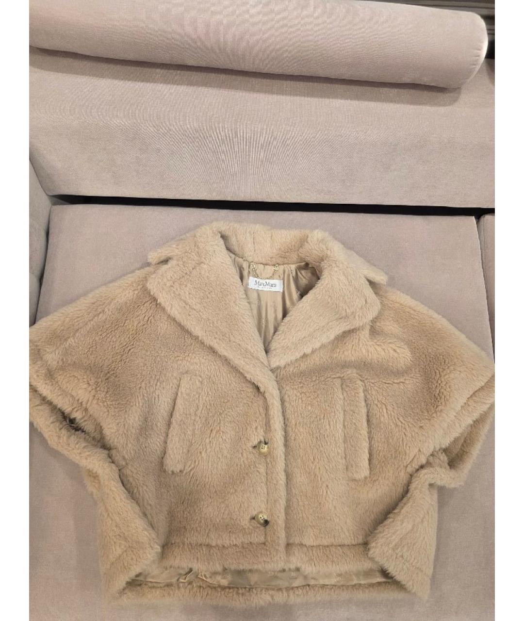 'S MAX MARA Бежевая вискозная шуба, фото 7