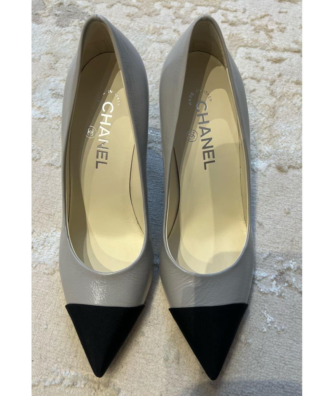 CHANEL Серые кожаные туфли, фото 2