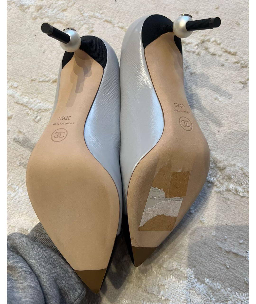 CHANEL Серые кожаные туфли, фото 6