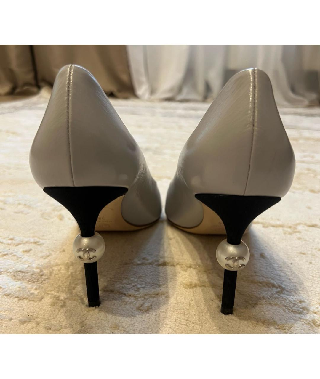 CHANEL Серые кожаные туфли, фото 4