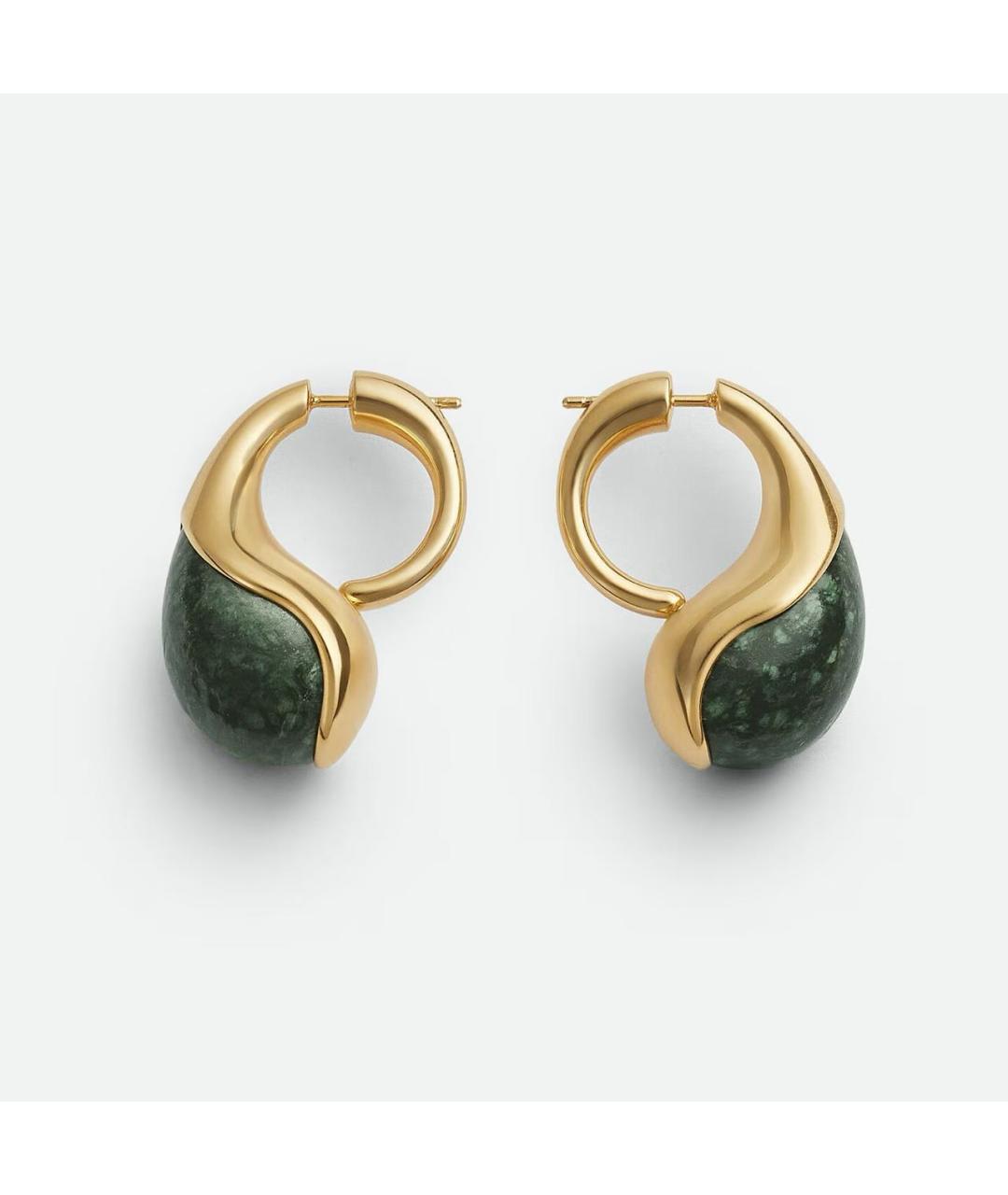 BOTTEGA VENETA Зеленые серебряные серьги, фото 5