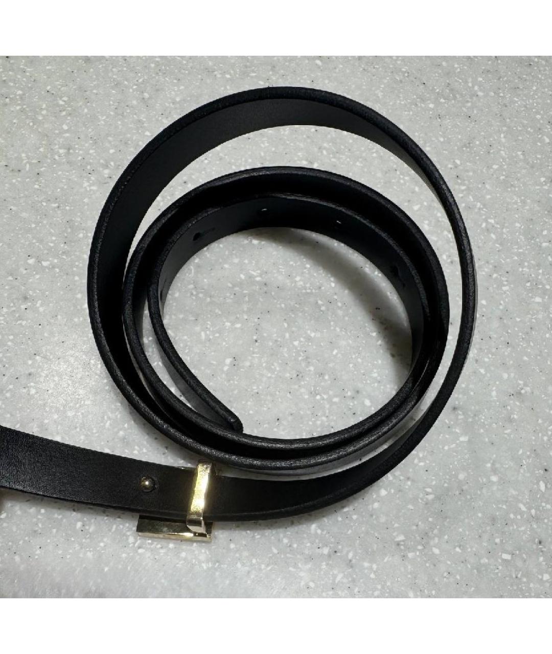 HUGO BOSS Черный кожаный ремень, фото 6