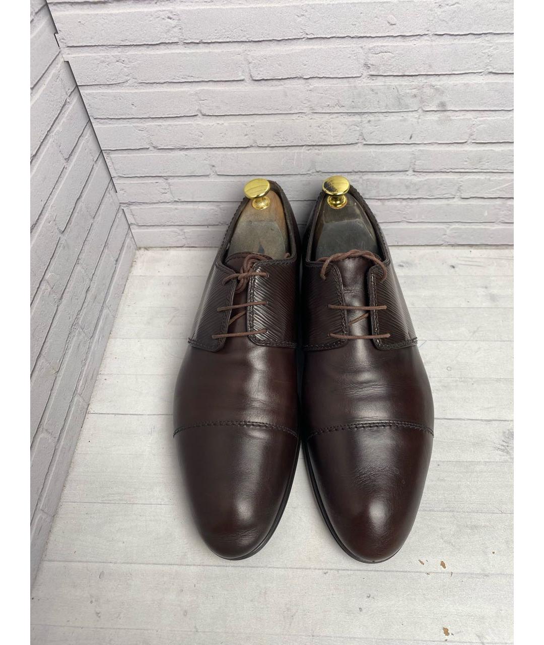 LOUIS VUITTON Коричневые кожаные туфли, фото 3