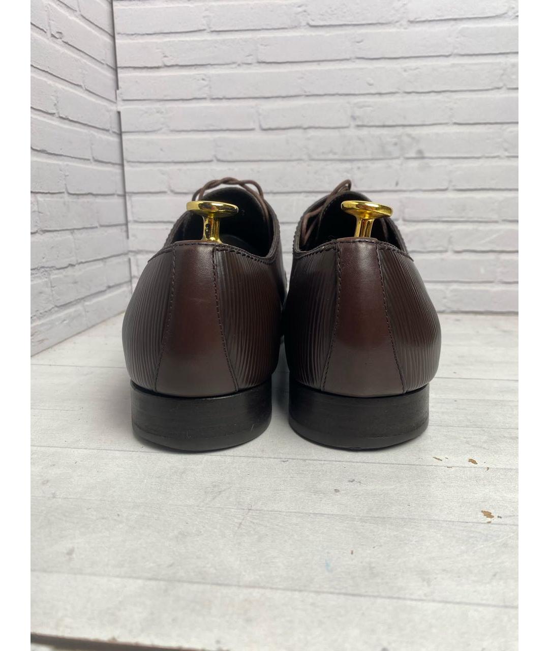 LOUIS VUITTON Коричневые кожаные туфли, фото 4
