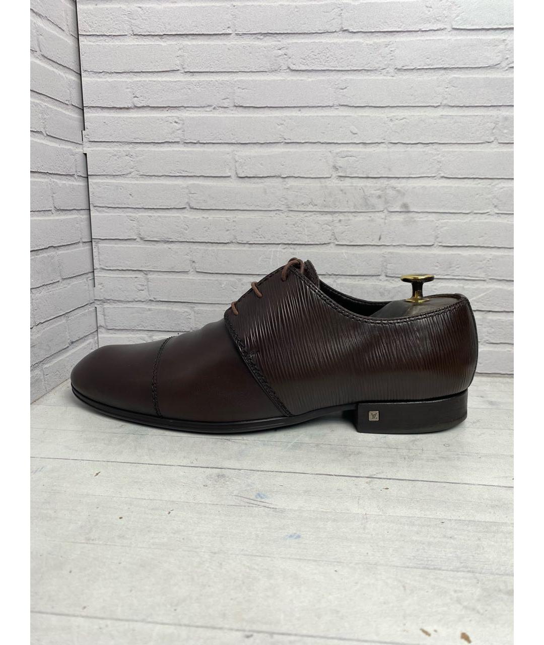 LOUIS VUITTON Коричневые кожаные туфли, фото 6