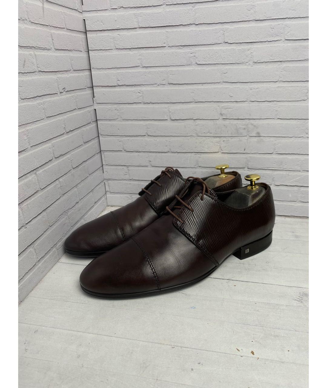 LOUIS VUITTON Коричневые кожаные туфли, фото 2