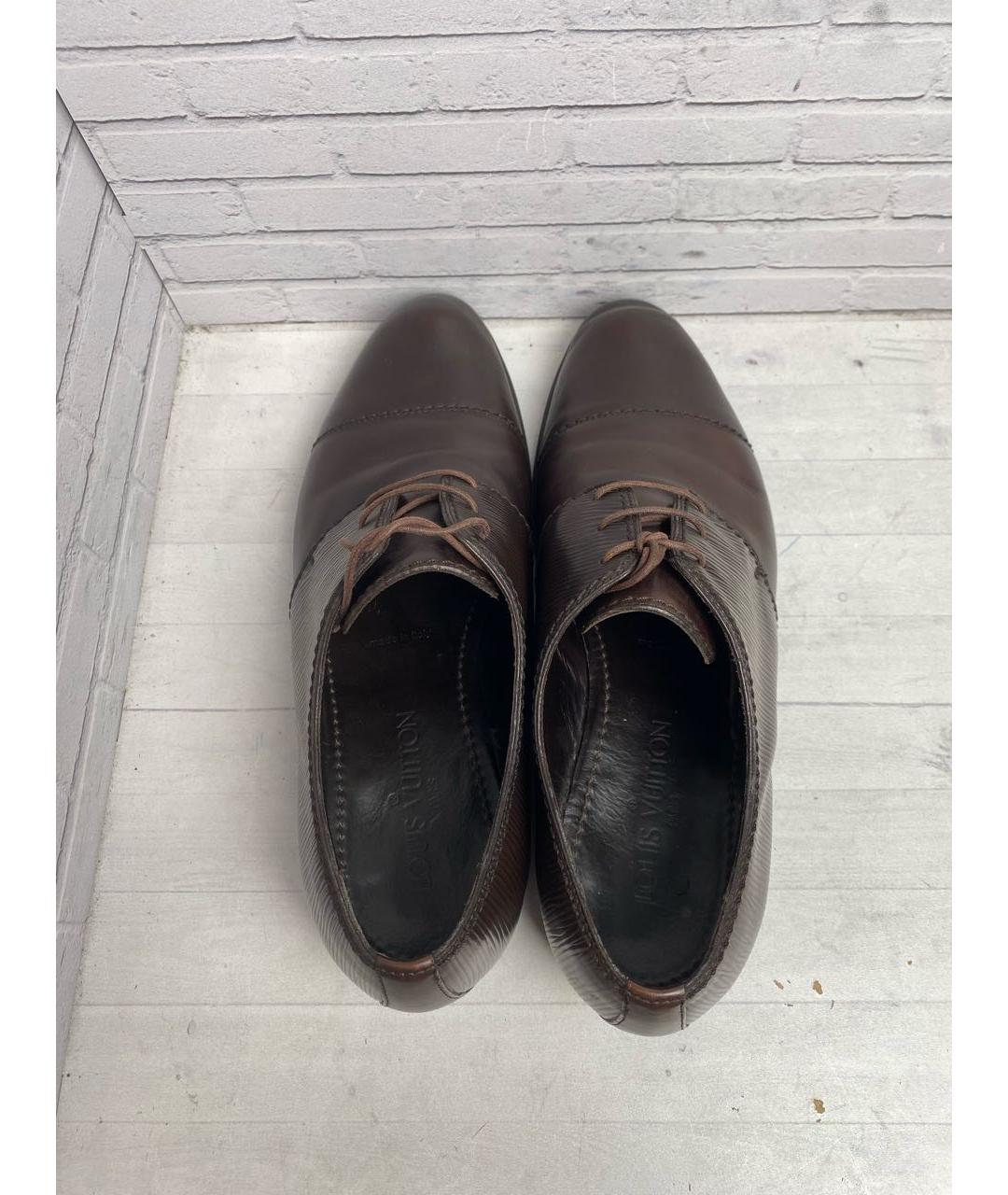 LOUIS VUITTON Коричневые кожаные туфли, фото 5