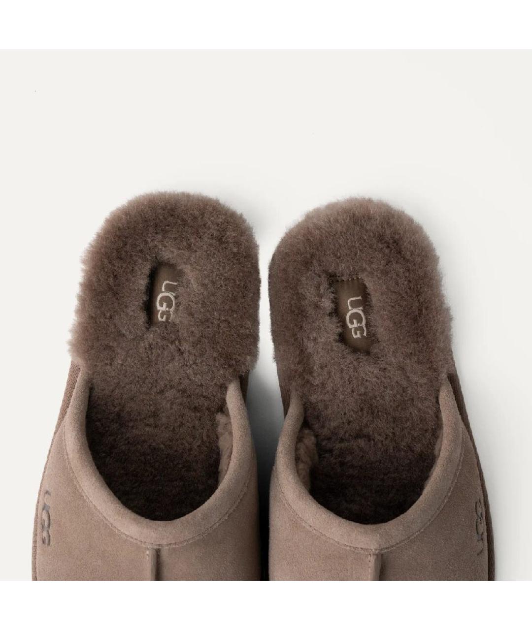 UGG AUSTRALIA Коричневые замшевые шлепанцы, фото 4