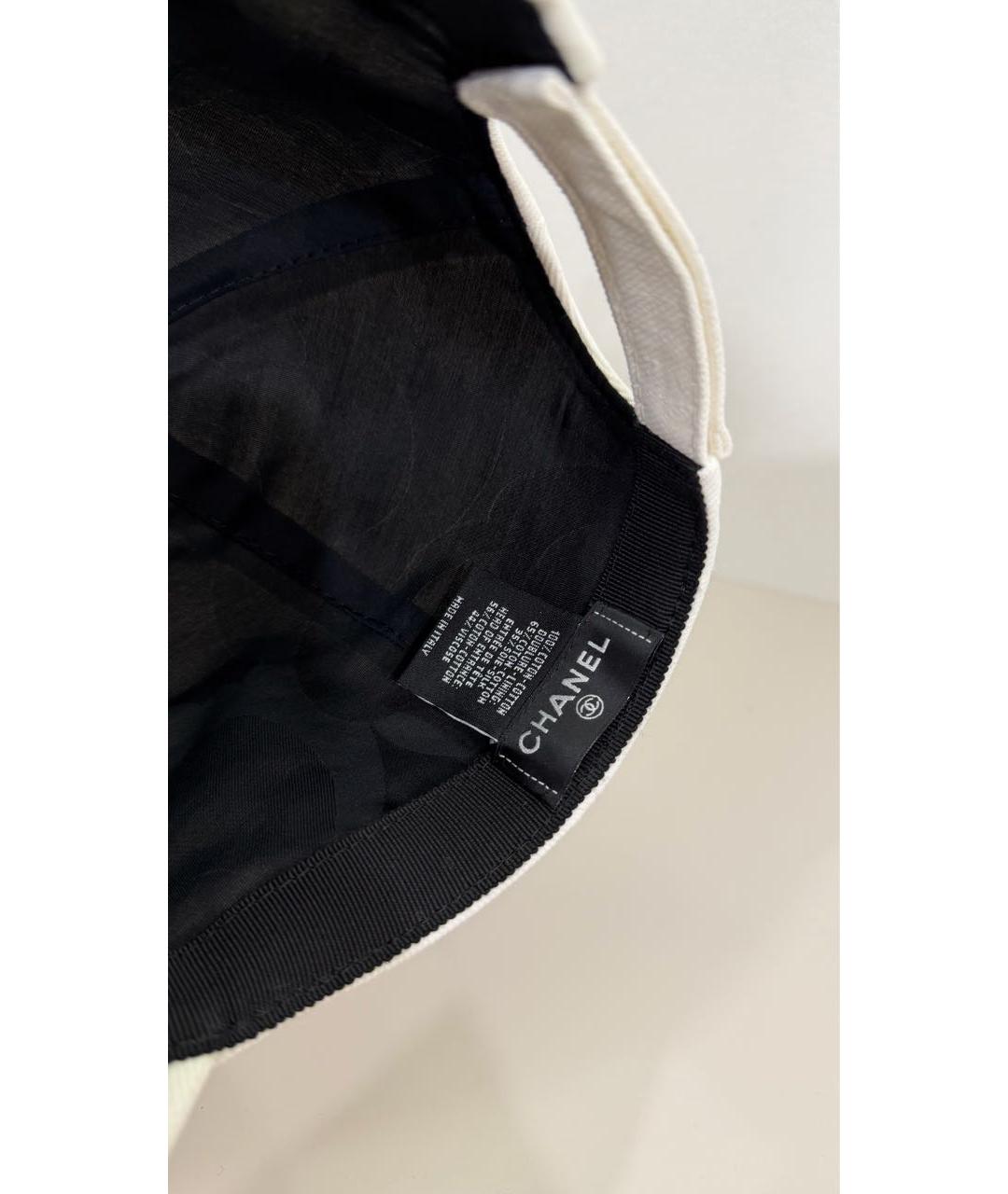 CHANEL Белая хлопковая кепка, фото 4