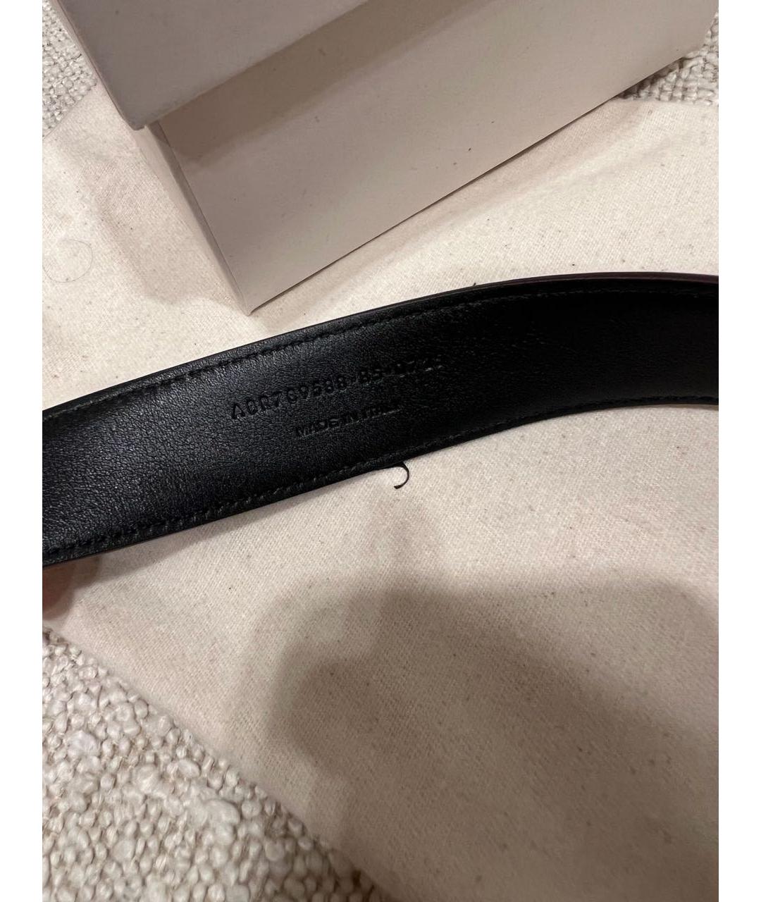 SAINT LAURENT Бордовый кожаный ремень, фото 3