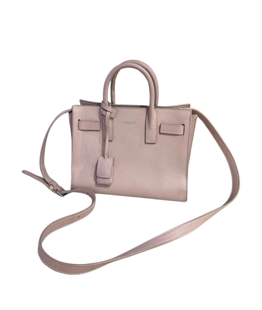 SAINT LAURENT Розовая кожаная сумка через плечо, фото 1