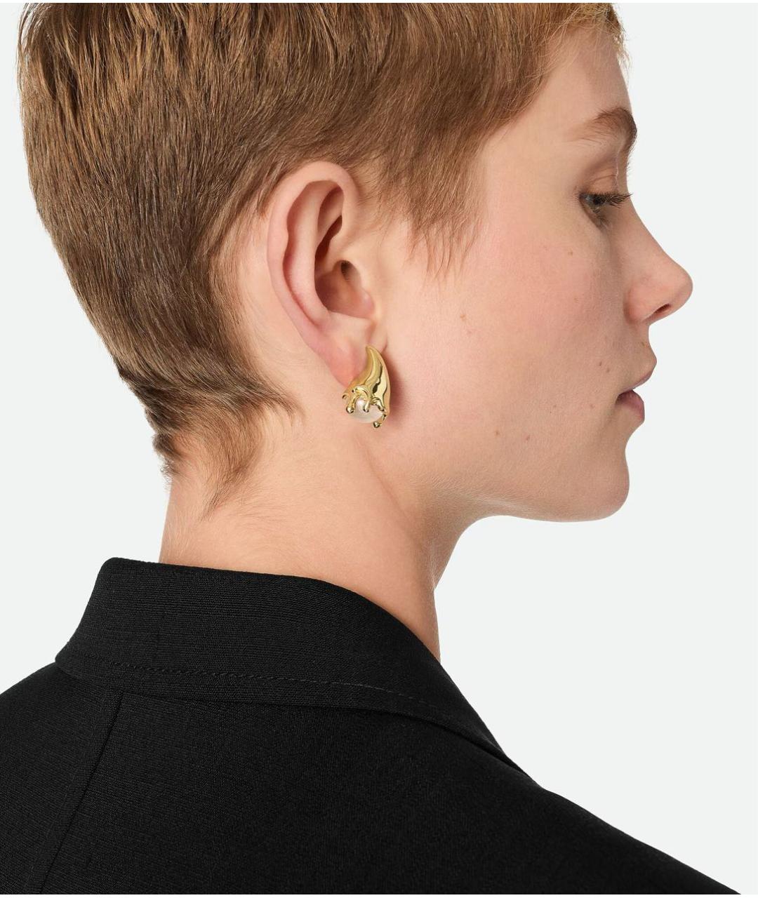 BOTTEGA VENETA Золотые серебряные серьги, фото 2