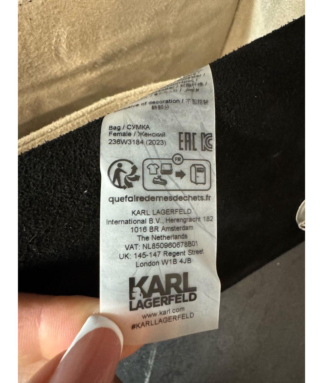 KARL LAGERFELD Черная замшевая сумка через плечо, фото 6