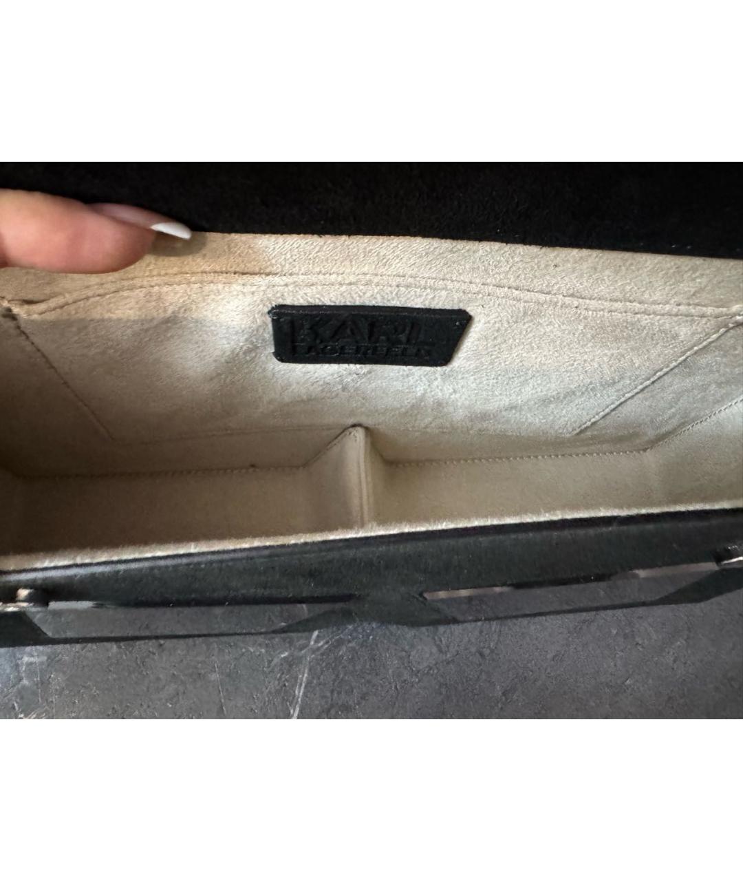 KARL LAGERFELD Черная замшевая сумка через плечо, фото 4