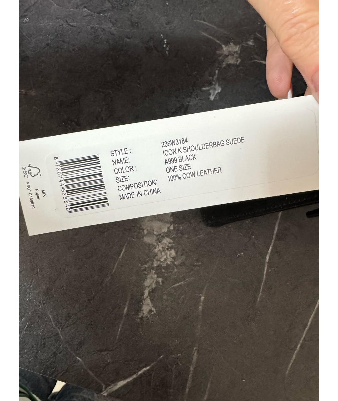 KARL LAGERFELD Черная замшевая сумка через плечо, фото 8